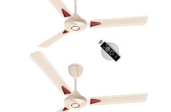 LONGWAY Aero 1200 mm BLDC Ceiling Fan with Remote Control | BEE 5 Star Rated Energy Efficient | Ultra High Speed 3 Blade Anti-Dust Decorative Ceiling Fan (2, Ivory)