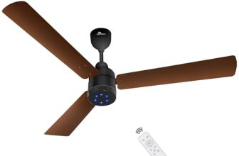 RR Signature BrightAir 1200mm BLDC Ceiling Fan with Remote Control | BEE 5 star Rated Energy Efficient Ceiling Fan | High Air Delivery with LED Indicators | 2 Year Warranty (Velvet Brown)