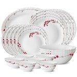 Larah by BOROSIL Verona Opalware Dinner Set, 21-Pieces, White
