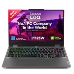 Lenovo LOQ 2024, Intel Core i5-13450HX, 13th Gen, NVIDIA RTX 4050-6GB, 16GB RAM, 512GB SSD, FHD 144Hz, 15.6″/39.6cm, Windows 11, Office Home 2024, Grey, 2.4Kg, 83DV018JIN, 1Yr ADP Free Gaming Laptop
