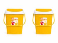 ARISTO Plastic Swing Lid Garbage Dustbin 16 LTR Combo (Yellow & Yellow)
