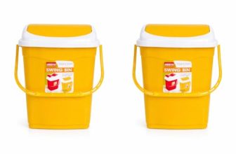 ARISTO Plastic Swing Lid Garbage Dustbin 16 LTR Combo (Yellow & Yellow)