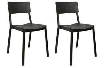 Cello Eskimo Chair Set Pack of 2 – Black | Strong and Durable | Easy to Clean | Chair for Living Room, Bed Room, Kitchen, Office Room, Outdoor | 3 Years Warranty
