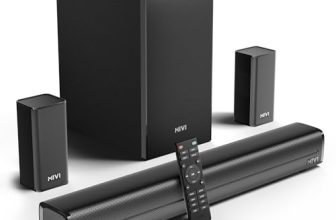 Mivi Nex 450 Soundbar [New Launch], 450W 5.1 Channel System with 3 in-Built Speakers, 2 Satellite Speakers and a Subwoofer, Nex Surround Feel Technology, Multiple Input Modes, Made in India