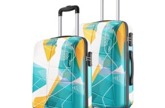 Safari Luma Neo 8 Wheels Set of 2 (Cabin + Medium) Trolley Bags, Hard Case Printed Polycarbonate, 360 Degree Wheeling Carry-on & Check-in Luggage, Suitcase for Travel, Trolley Bags for Travel, Multi