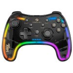 Zebronics MAX FURY Transparent RGB LED Illuminated Wired Gamepad for Windows PC, Android, with Dual analog sticks, Quad front triggers, Dual motors force, Haptic Feedback