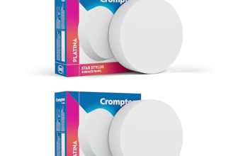 Crompton Platina Star Stylus Surface Panel 6W LED Round (Pack of 2, Natural White)