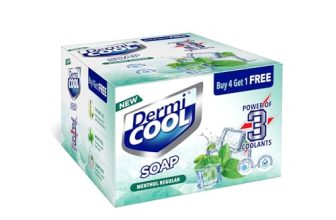 Dermi Cool Soap With The Power Of 3 Coolants – Camphor, Menthol, Thyme Oil | 99.9% Germ Protection | 125 GM Each | Pack of 5