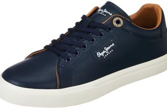 PEPE JEANS Navy Low-Cut Anti-Skid Cupsole Sneakers