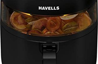 Havells Prolife Crystal Digital Air Fryer 5.5L, 1500W|D 8 Pre-sets| Aerocrisp Technology with 85% Less Oil Cooking| Dehydrator Mode| Auto-Shutoff|See-Through Window| 2Yr Door Step Warranty by Havells