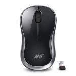 Ant GLOBE15 Wireless Mouse |2.4GHz High-Speed Connectivity |1200 DPI Optical Tracking |12M Battery Life |10m Range USB Plug & Play, Lightweight Ergonomic Design for Laptop,PC,Mac,Windows -Black/Silver