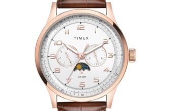 TIMEX Analog Watch for man with Grey Round Dial & Brown Leather Strap Band Water Resistant Men’s Wrist Watches – TWEG19608
