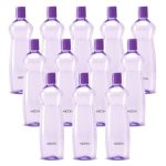 MILTON Pacific 1000 Water Bottle 1 Litre each, set of 12, Purple I PET Food Grade I BPA Free, Leak Proof I Wide Mouth, Easy To Clean I Fridge Bottles for Home, Office, Gym