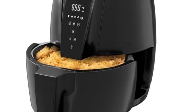 Lifelong Air Fryer | 1 Year Warranty | 1350W, 4.2L, Digital with 6 Presets, Hot Air Circulation, Temperature & Timer Control, Up to 90% Less Oil Usage (LLHFD439, Black)