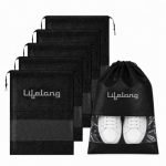 Lifelong Shoe Bags for Travel with Clear Window | Pack of 6 Drawstring Shoe Bags | Waterproof & Dustproof Shoes Cover for Sports Shoes, Sneakers, Heels, Flats | Gym, Luggage & Home Use