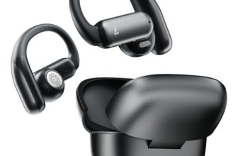 Boat Airdopes Stride with Up to 50 Hrs Playtime, Quad Mics ENx™ Tech, Open-Ear Comfort, 13mm Drivers, Beast™ Mode, Spatial Audio, IPX4 Resistance, Multipoint Connectivity OWS Earbuds (Ash Black)