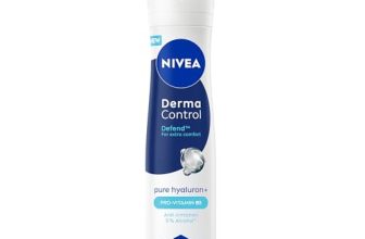 NIVEA Derma Control Defend Deodorant Spray | 0% Alcohol Deodorant | With Pure Hyaluron & Pro Vitamin B5 | Long Lasting with 72h Active Protection | For Underarm Care| Deodorant Spray for Women 150 ml
