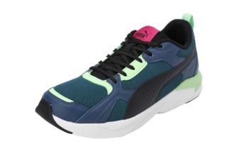 PUMA Mens X-Ray Fluido Black-Dark Denim-Fizzy Lime Sneaker – 7 UK (39464101)
