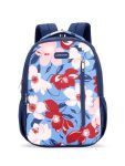 Lavie Sport Tahiti 26L Floral Printed School Backpack for Girls (Navy)