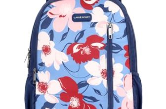 Lavie Sport Tahiti 26L Floral Printed School Backpack for Girls (Navy)