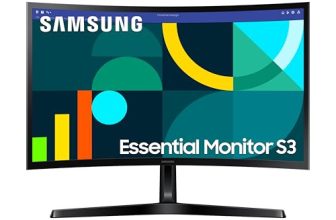 Samsung 24″ Curved Monitor|1800R Curved Screen|100Hz|4ms|SRGB 95%|Ports-HDMI,D-Sub,Headphone|Game Mode|EyeSaver Mode|16.7M Color Support|Flicker Free|Off Timer Plus|LS24D368GAWXXL|Black