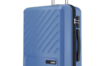 Safari Medium Symphony 66cm Trolley Bag Hard Case Polypropylene, 8 Spinner Wheels, 360 Degree Wheeling Carry on Luggage, Travel Bag, Suitcase for Travel, Trolley Bags for Travel, Steel Blue