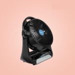 Goldmedal Air-Q 150mm Mini Portable Fan with LED Light |Desk&Wall Mountable |270° Adjustable Rotation |USB Rechargeable|5 Hours Battery Backup|4 Speed Settings|Personal Fan for Home&Office |Black&Blue