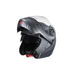 Studds NINJA 3G Flip Up Full Face Helmet with Double Visor (Gun Grey, x-large)