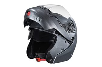 Studds NINJA 3G Flip Up Full Face Helmet with Double Visor (Gun Grey, x-large)