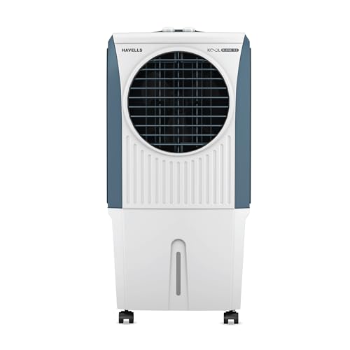 Havells KoolBlink 52 L Air Cooler for Room|Powerful Air-Delivery|Dual Flow Technology|3 Side Bacteria Shield Honeycomb Pads|Double Ball Bearing Motor|Front Wheels with Brake|Inverter Compatible