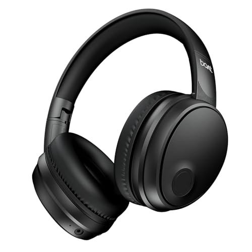boAt Rockerz Trendz, 40mm Drivers, 50hrs Battery, 60ms Low Latency, ENx Tech, BT v5.4, Foldable Cups, Voice Assistant, Bluetooth Headphones, Wireless Headphone with Mic (Black Sabre)