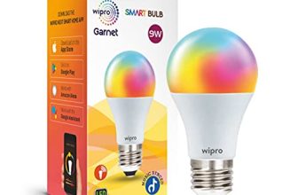 wipro 9-Watt E27 WiFi Smart LED Bulb with Music Sync (16 Million Colours + Warm White/Neutral White/White) (Compatible with Amazon Alexa and Google Assistant), Standard (NS9500)