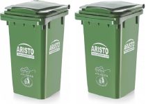 Aristo Plastic Manual-Lift Garbage Waste Dustbin with Out Wheel 90 LTR (Green & Green) COMBO