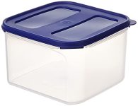 Amazon Brand – Solimo Square Modular Plastic Container, 3 Litres, Blue