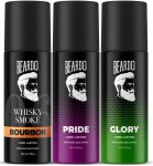BEARDO Whisky Smoke Bourbon, Pride & Glory Body Spray | Long Lasting Deo Deodorant Deodorant Spray  –  For Men(450 ml, Pack of 3)