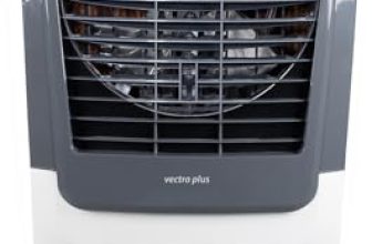 Hindware Smart Appliances Vectra Plus 70L | Desert Air Cooler with Woodwool Pads, Inverter Compatible, Castor wheels and motorized air flow control & High Air Delivery (White & Grey)