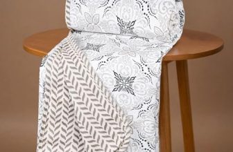 BSB HOME Pure Cotton 120 GSM Reversible Soft Lightweight Printed Double Bed Blanket/AC Dohar/Skin Friendly Dohar-220 x 230 cm – White and Brown
