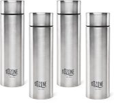 cello Ozone ISI Certified Single Wall Leakproof & Rustproof 1000 ml Stainless Steel Bottle(Pack of 4, Silver)