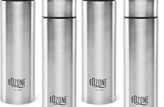 cello Ozone ISI Certified Single Wall Leakproof & Rustproof 1000 ml Stainless Steel Bottle(Pack of 4, Silver)