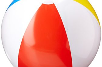 Intex PVC 1 Pack – 59020EP 20″ Glossy Panel Colorful Beach Ball Inflatable Pool, Football, Multicolor