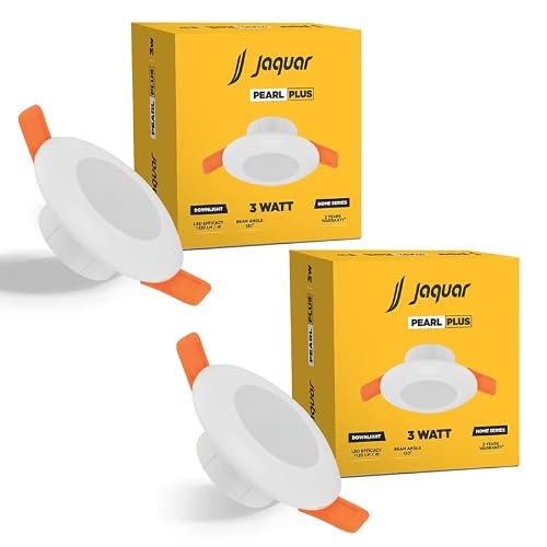 Jaquar 3W Pearl Plus Round Downlight | Junction Box LED Downlight | Mood Light for False Ceiling | 55 Cut Out | Blue 80×45(DXH)(Pack 2)