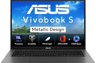 ASUS Vivobook S14,Intel Core Ultra 7 255H (Series 2),Intel iGPU,16GB RAM,512GB SSD,FHD+,14″,60Hz,Windows 11,M365 Basic (1Year),Office Home 2024,Matte Gray,1.4 Kg,S3407CA-LY083WS,Metallic Design Laptop
