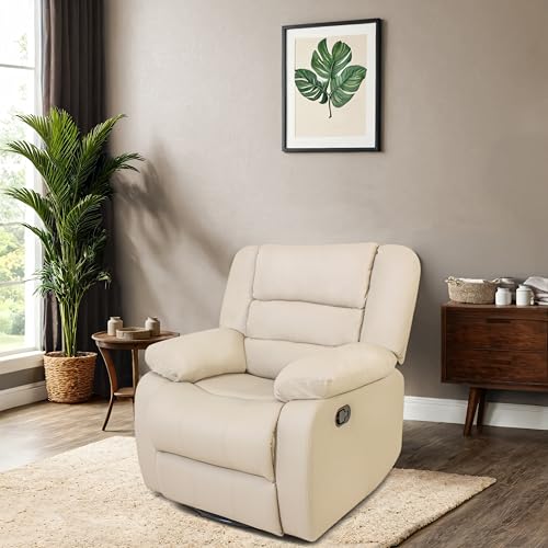 Peachtree Alexandra Manual Recliner for Living Room, Metal Mechanism & Mango Wooden Frame | 3 Year Warranty | Velvet Fabric Sofa for Hall, Office | Padded Armstyle