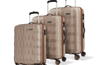 Aristocrat Comet 8 Wheel Set of 3 (Small+Medium+Large) Hard Case Trolley Bag | Combination Lock | Tough And Durable Polycarbonate Luggage | 3 Year International Warranty|Suitcase for Travel| Champagne