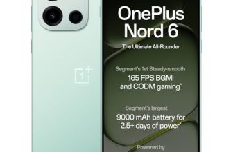 OnePlus Nord 6 | 8GB+256GB | Fresh Mint | Snapdragon 8s Gen 4 | Segment’s First Stable 165FPS Gaming | Segment’s Largest 9000mAh Battery | Most Complete IP Rating | Personalized AI