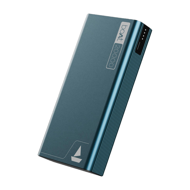 boAt 20000 mAh 22.5 W Compact Pocket Size Power Bank(Steel Blue, Lithium Polymer, Fast Charging, Quick Charge 3.0, Power Delivery 3.0 for Earbuds, Mobile, Smartwatch, Tablet)