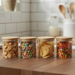 Amazon Brand – Solimo Glass Borosilicate Jar 600Ml,Transparent,4 PCS