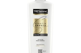 TRESemmé Keratin Smooth Anti Frizz Conditioner 335ml | 72H Frizz Control with Keratin Protein & Argan Oil | Paraben Free Hair Conditioner for Dry Frizzy Hair
