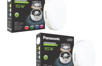 Panasonic 15W LED Round Downlight for Ceiling | Twist & Fit Round LED Modular Surface Ceiling Light for Home & Hall (Cool White,PDLM22157-2)
