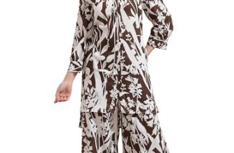 Vishudh Women Regular Fit SHIRT COLLAR CO-ORD SET VPCS000073 Brown M